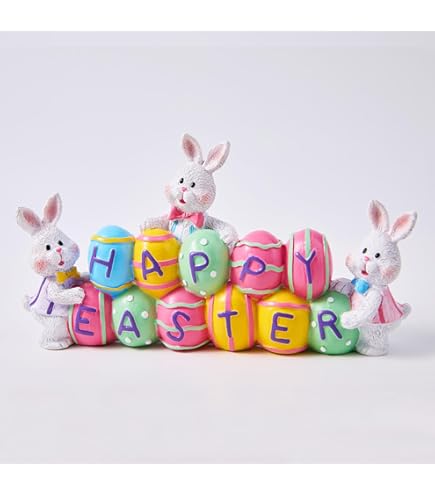 Amazon.co.jp: Lulu Home イースターバニーフィギュア 2個パック 樹脂